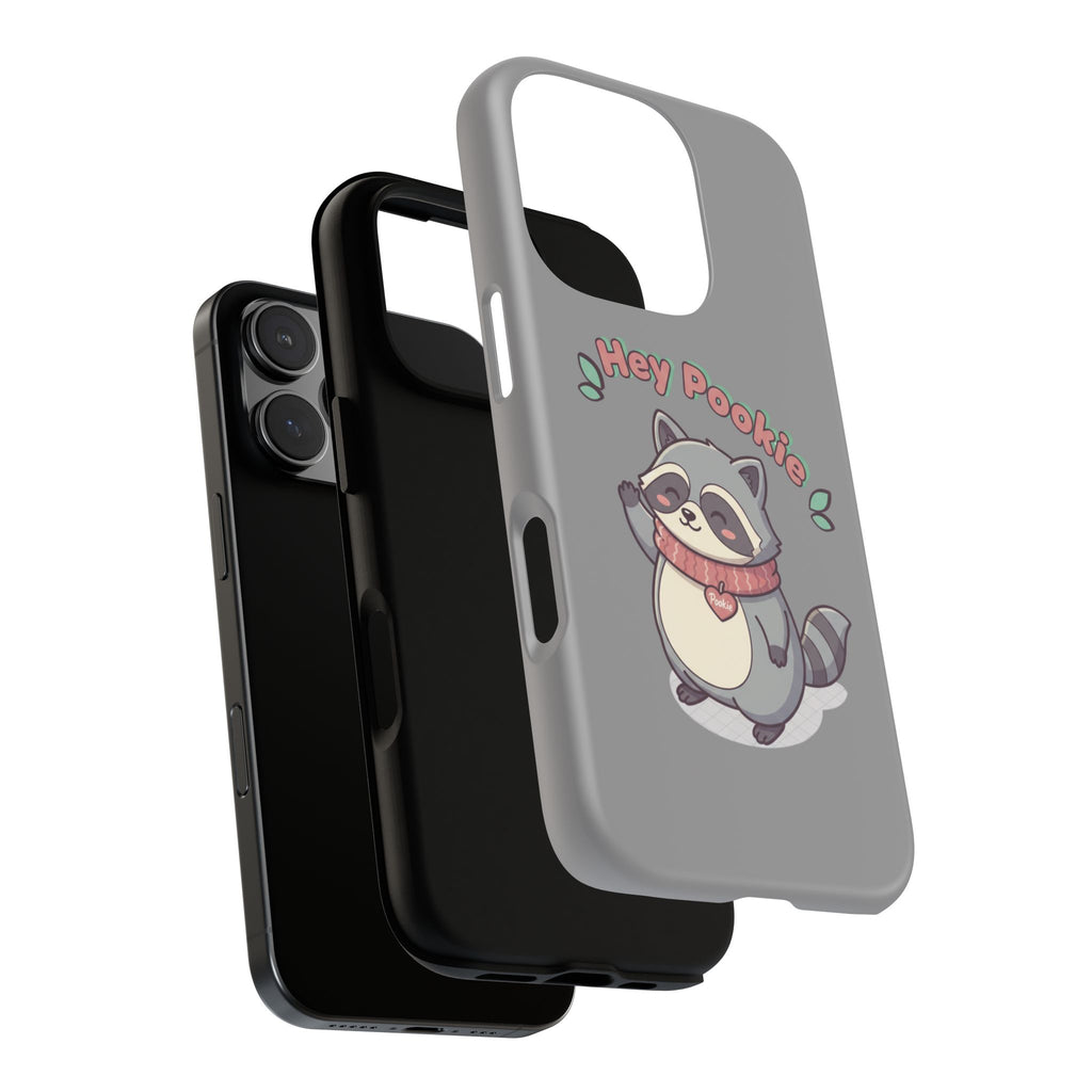 Cute Raccoon "Hey Pookie" Phone Case — Protective Tough Case