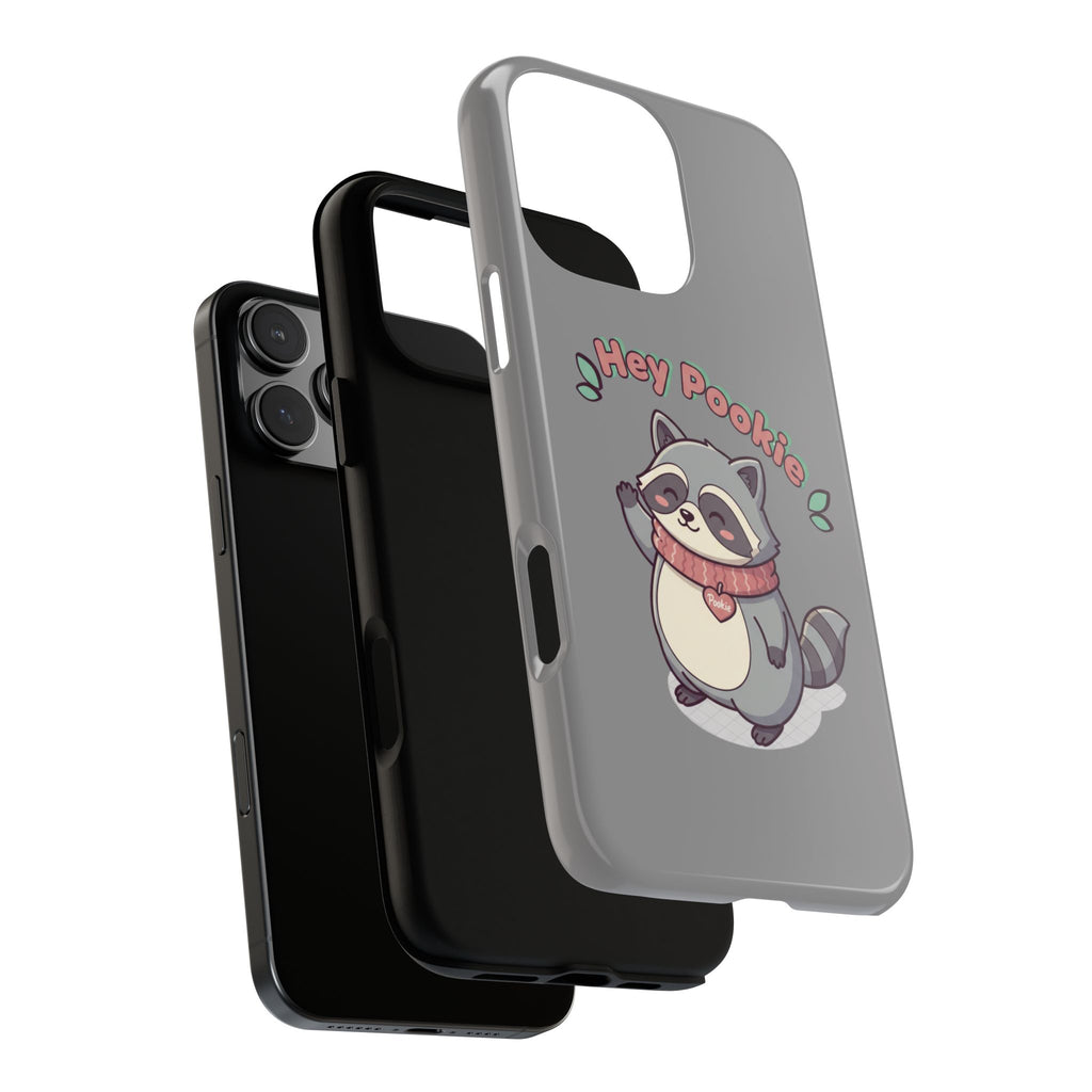 Cute Raccoon "Hey Pookie" Phone Case — Protective Tough Case