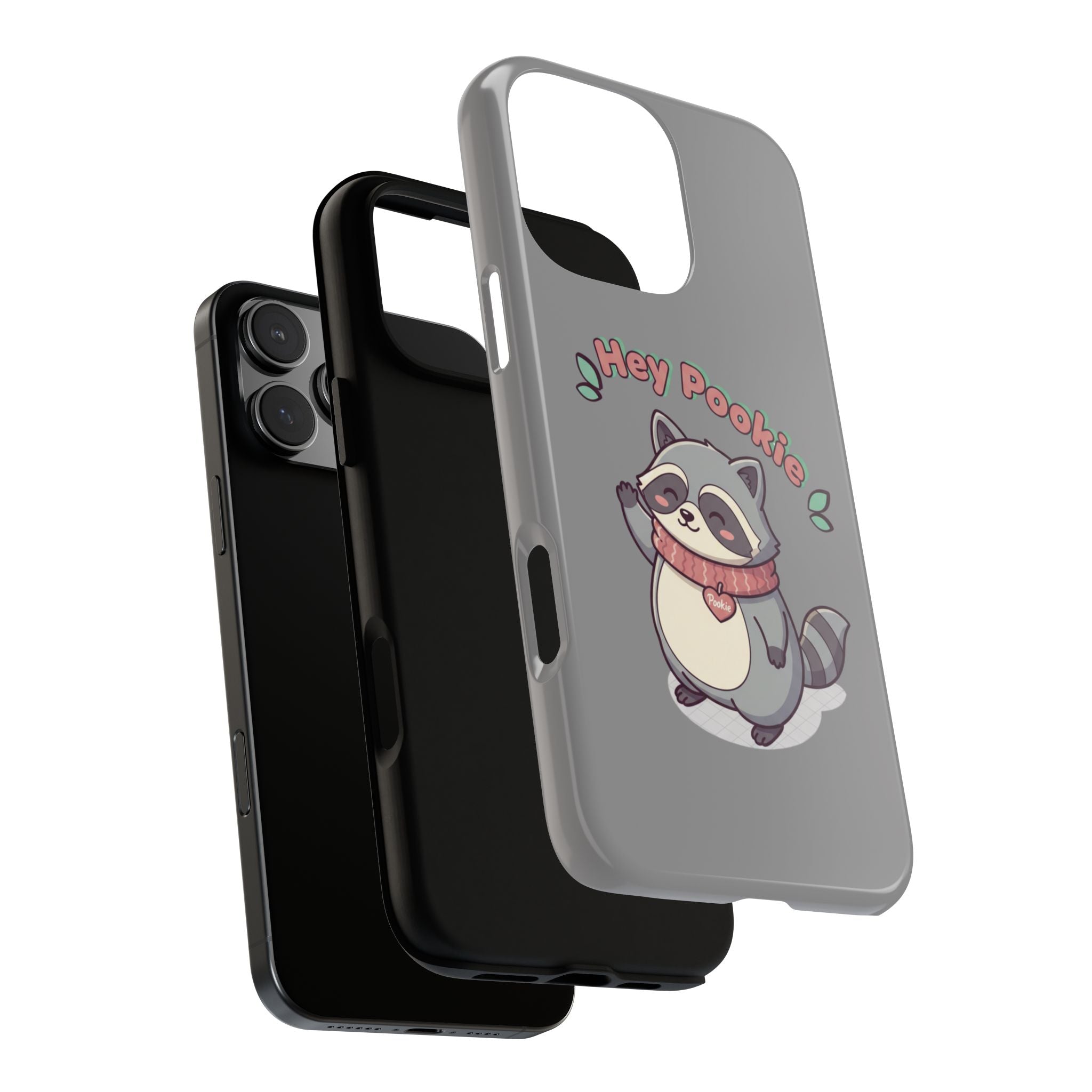 Cute Raccoon "Hey Pookie" Phone Case — Protective Tough Case