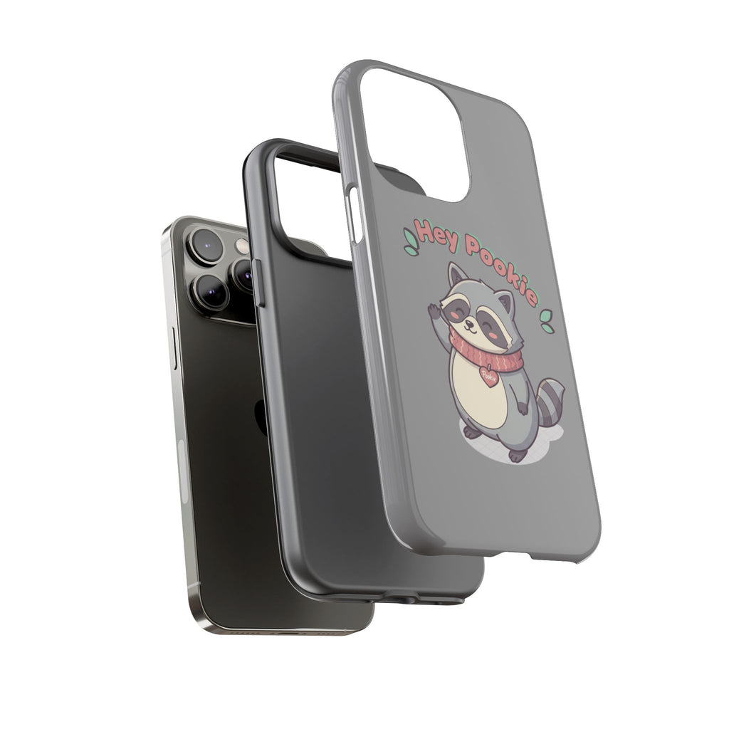 Cute Raccoon "Hey Pookie" Phone Case — Protective Tough Case