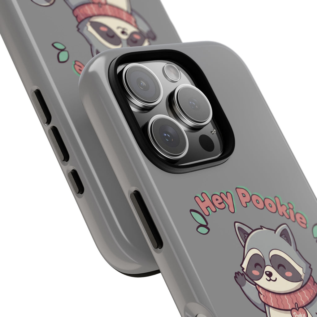 Cute Raccoon "Hey Pookie" Phone Case — Protective Tough Case