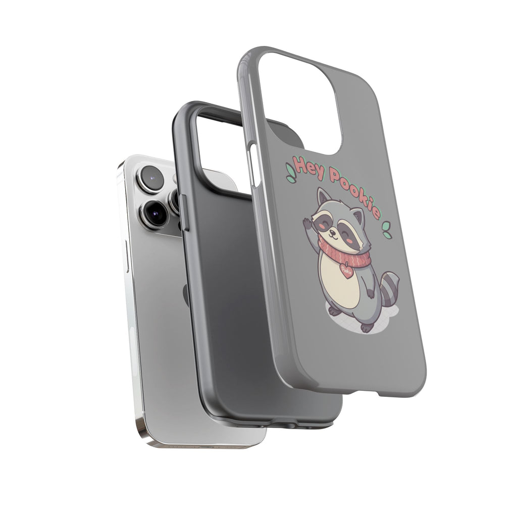 Cute Raccoon "Hey Pookie" Phone Case — Protective Tough Case