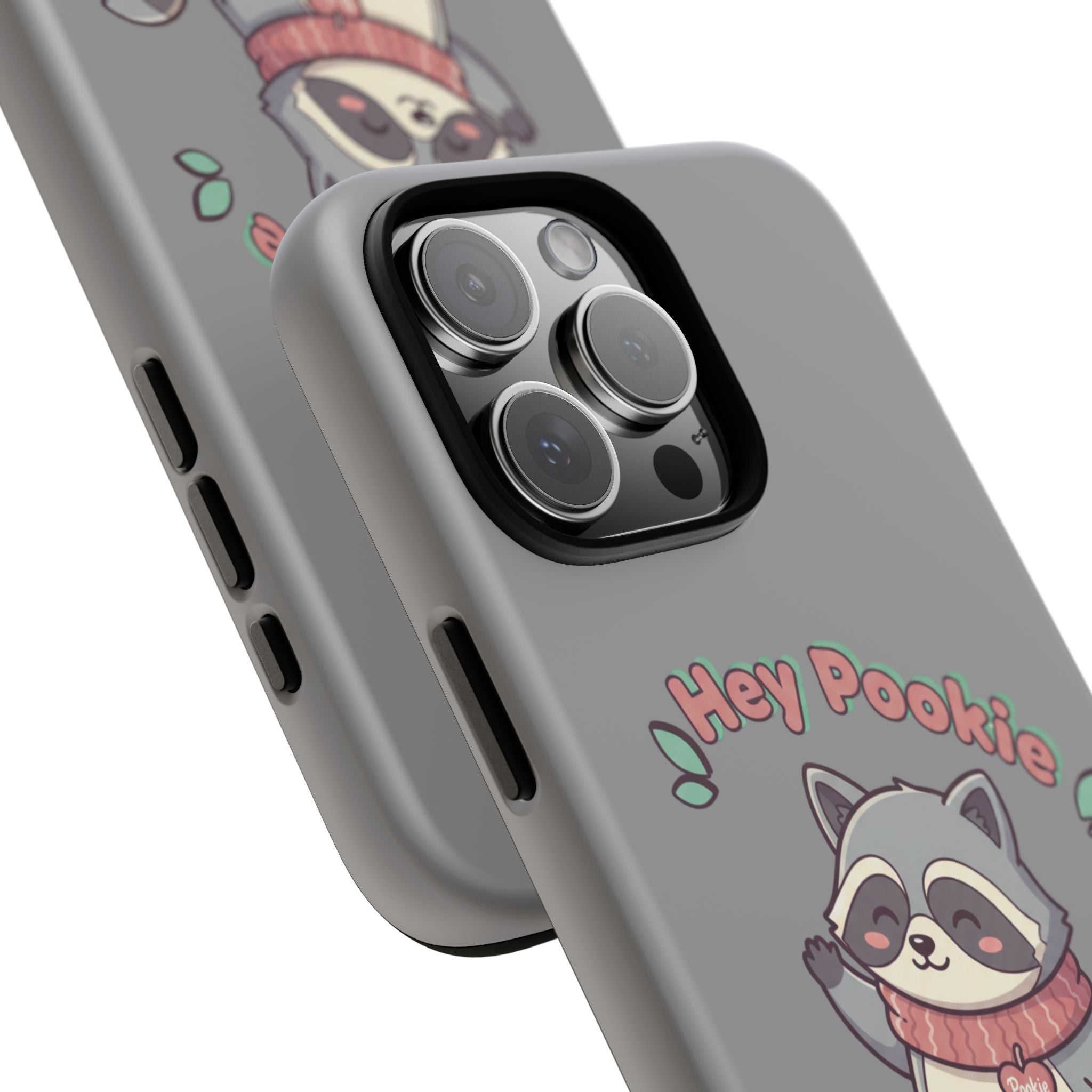 Cute Raccoon "Hey Pookie" Phone Case — Protective Tough Case