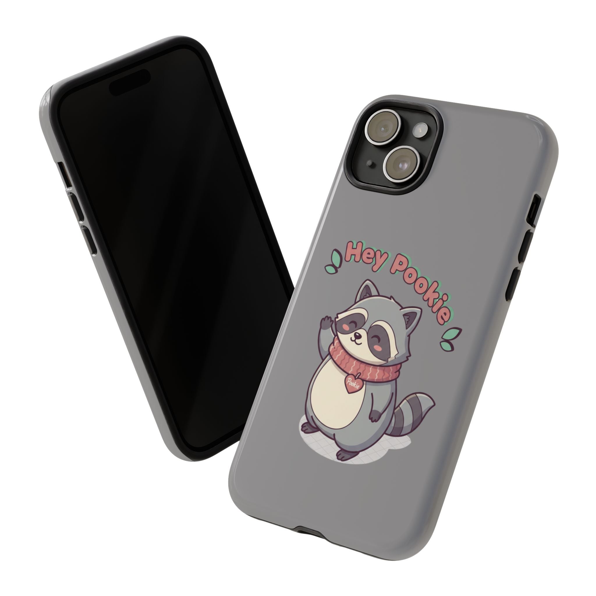 Cute Raccoon "Hey Pookie" Phone Case — Protective Tough Case