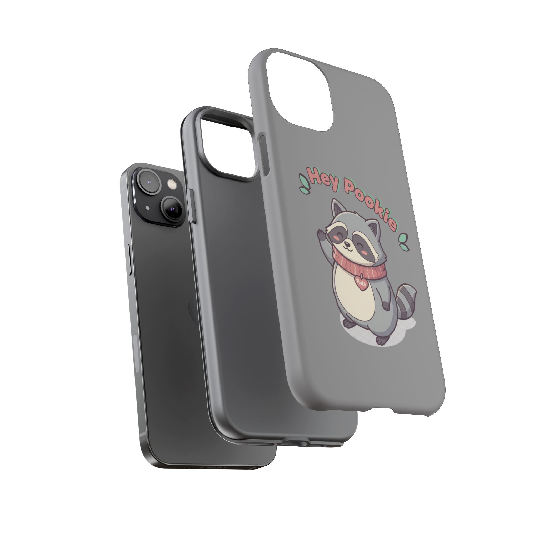Cute Raccoon "Hey Pookie" Phone Case — Protective Tough Case