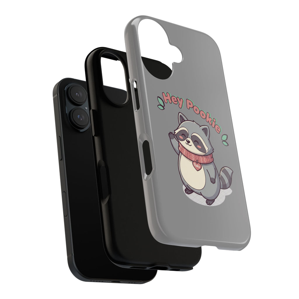 Cute Raccoon "Hey Pookie" Phone Case — Protective Tough Case