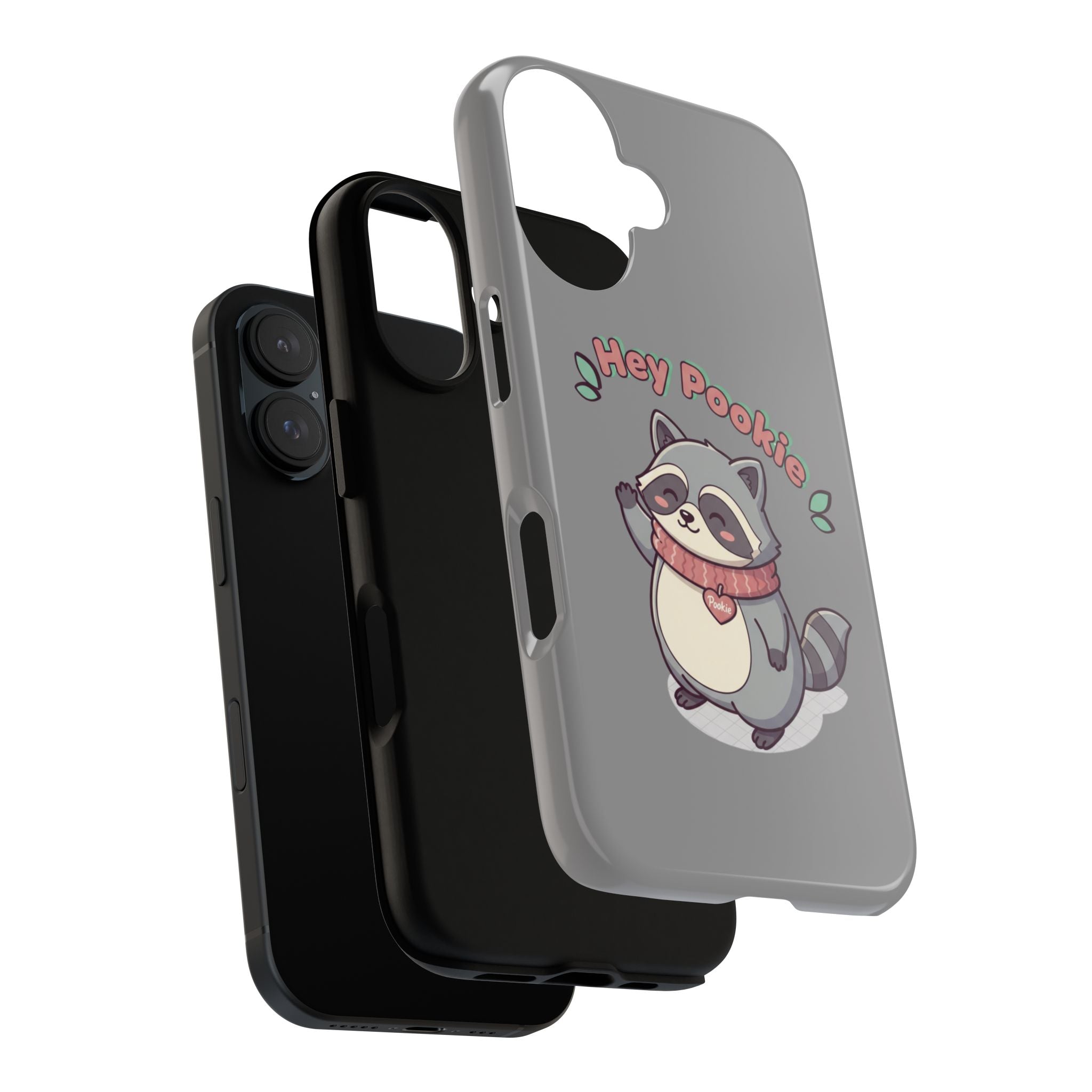 Cute Raccoon "Hey Pookie" Phone Case — Protective Tough Case