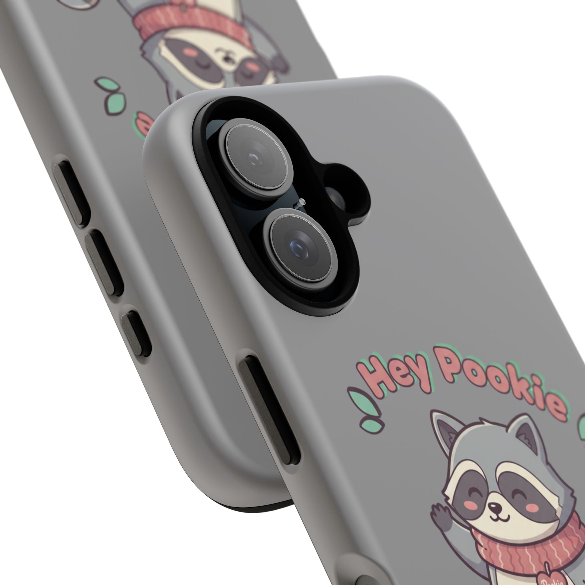 Cute Raccoon "Hey Pookie" Phone Case — Protective Tough Case