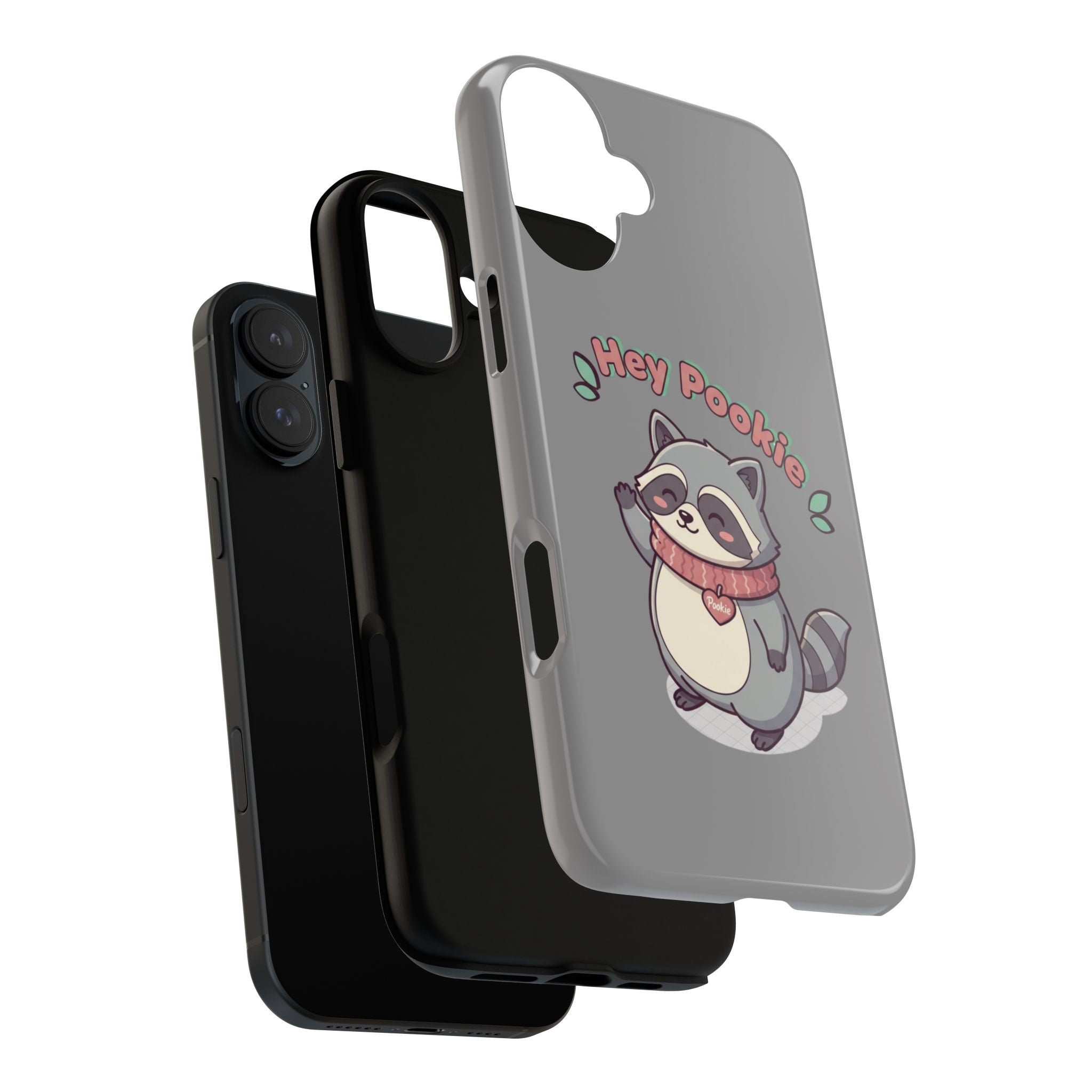 Cute Raccoon "Hey Pookie" Phone Case — Protective Tough Case