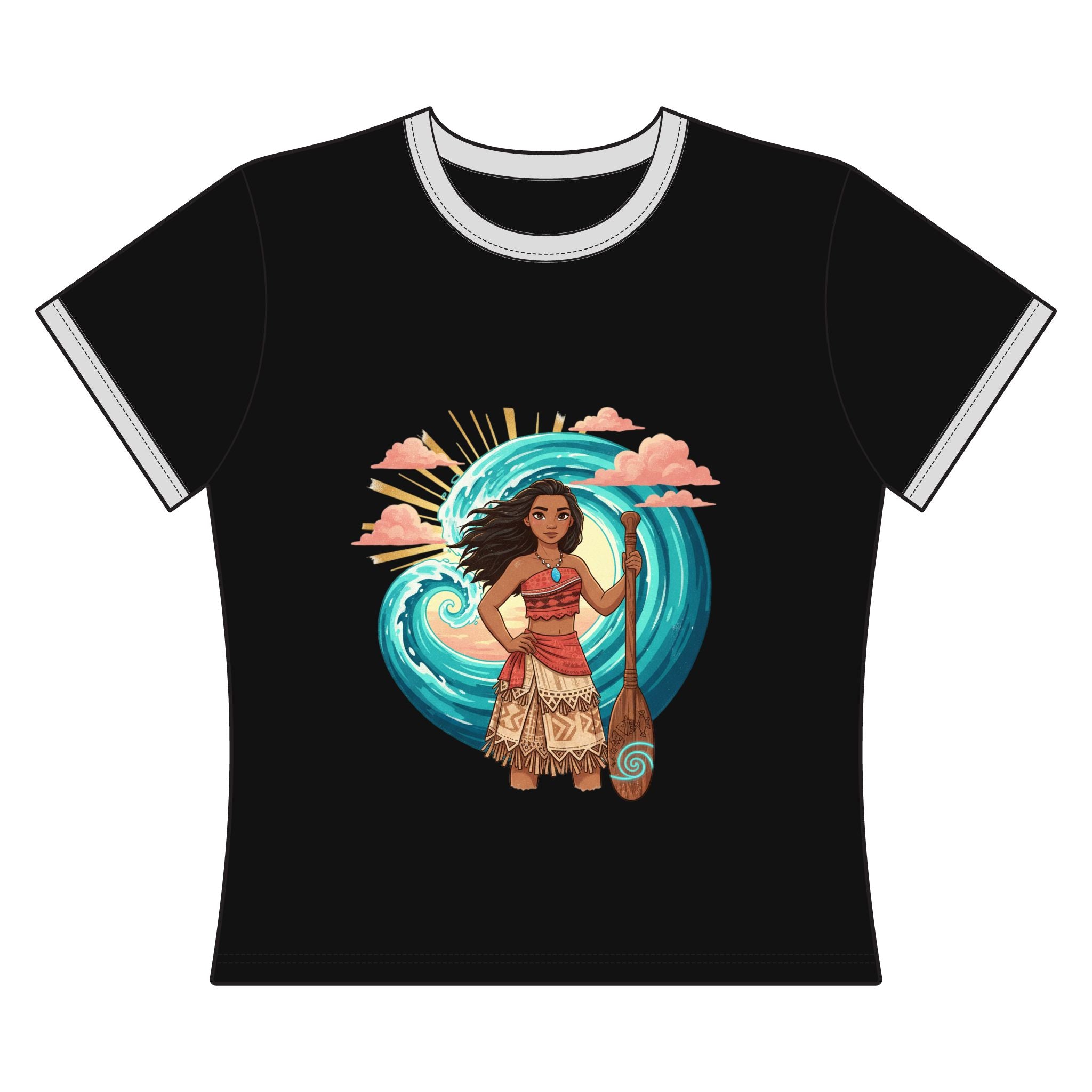 Moana-Inspired Ocean Warrior Ringer Tee