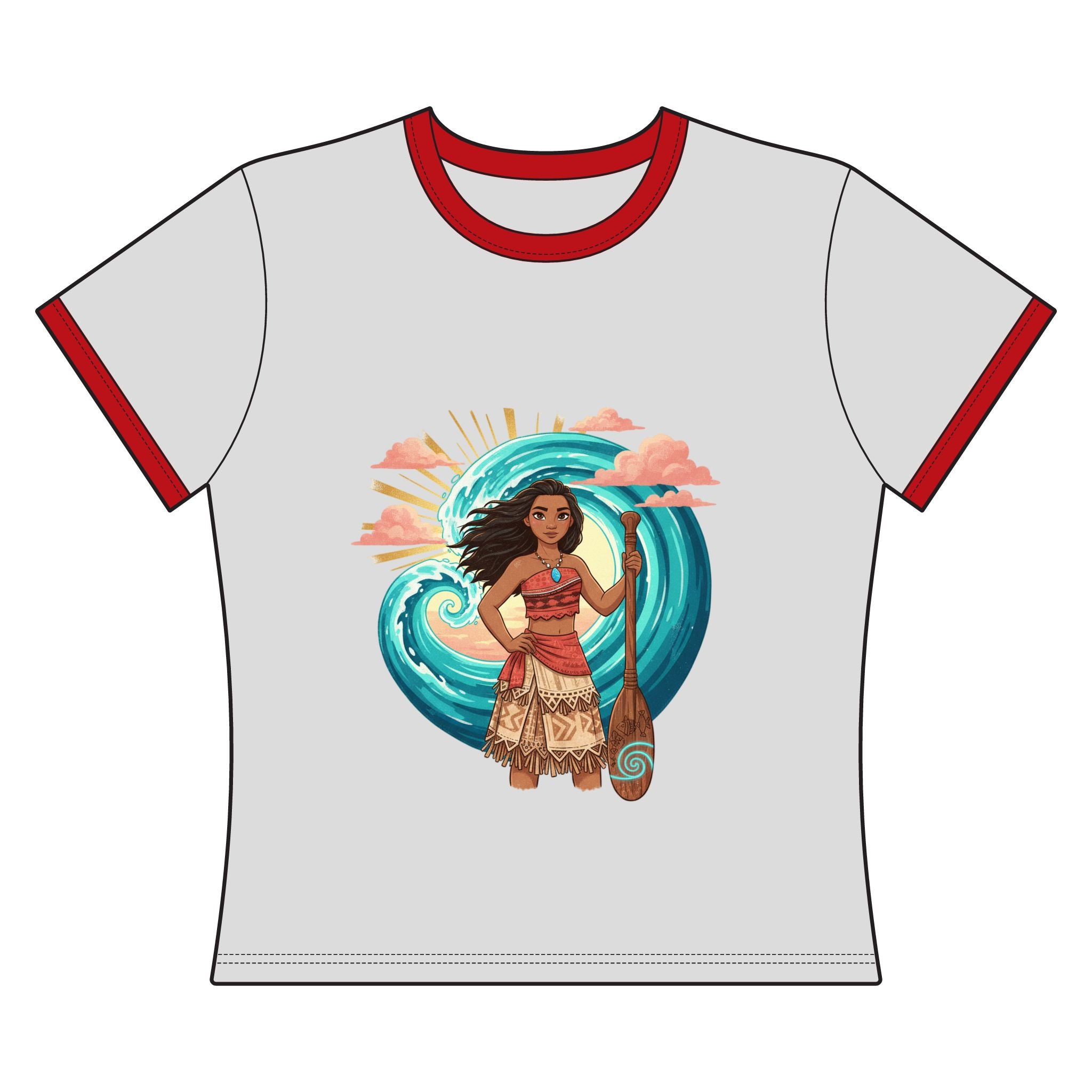 Moana-Inspired Ocean Warrior Ringer Tee
