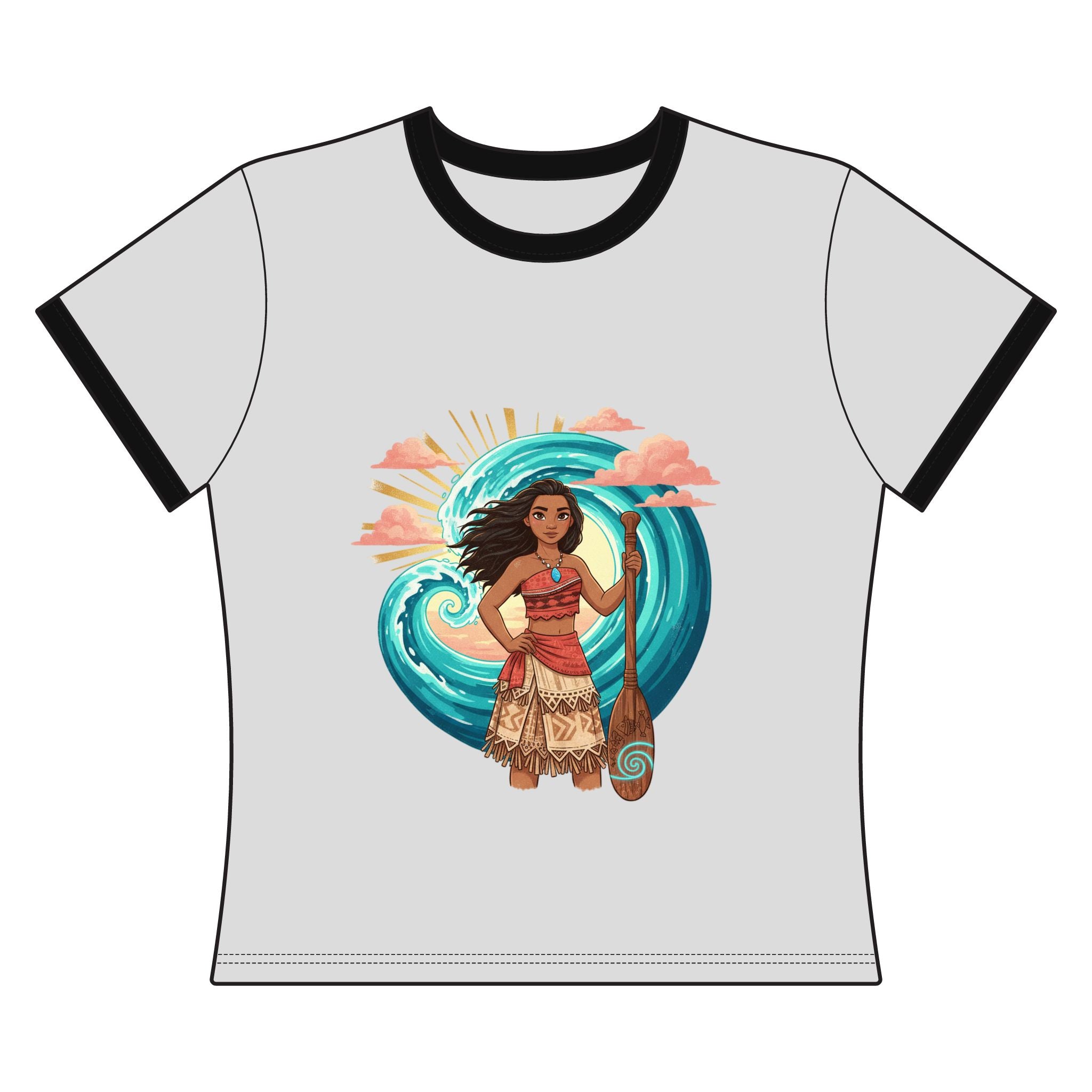 Moana-Inspired Ocean Warrior Ringer Tee