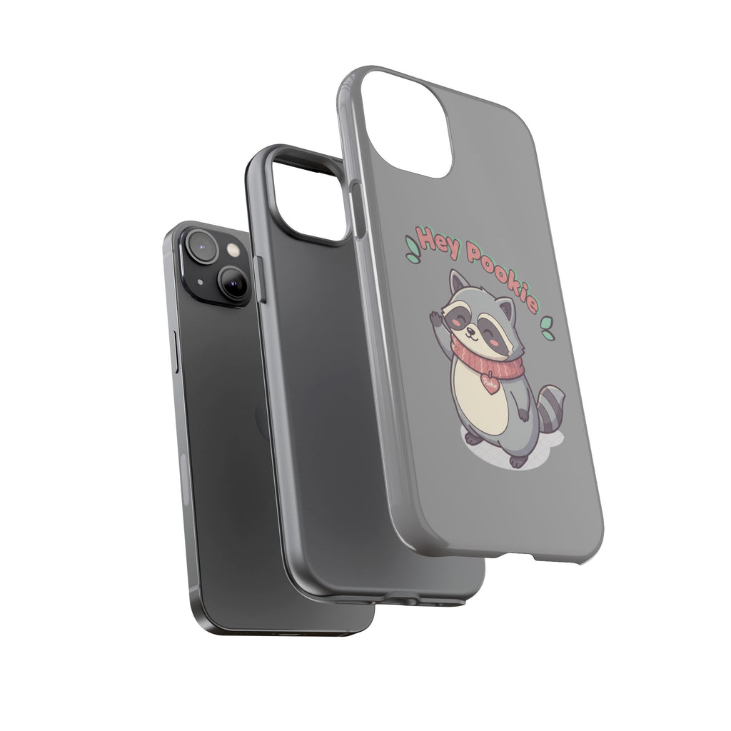 Cute Raccoon "Hey Pookie" Phone Case — Protective Tough Case