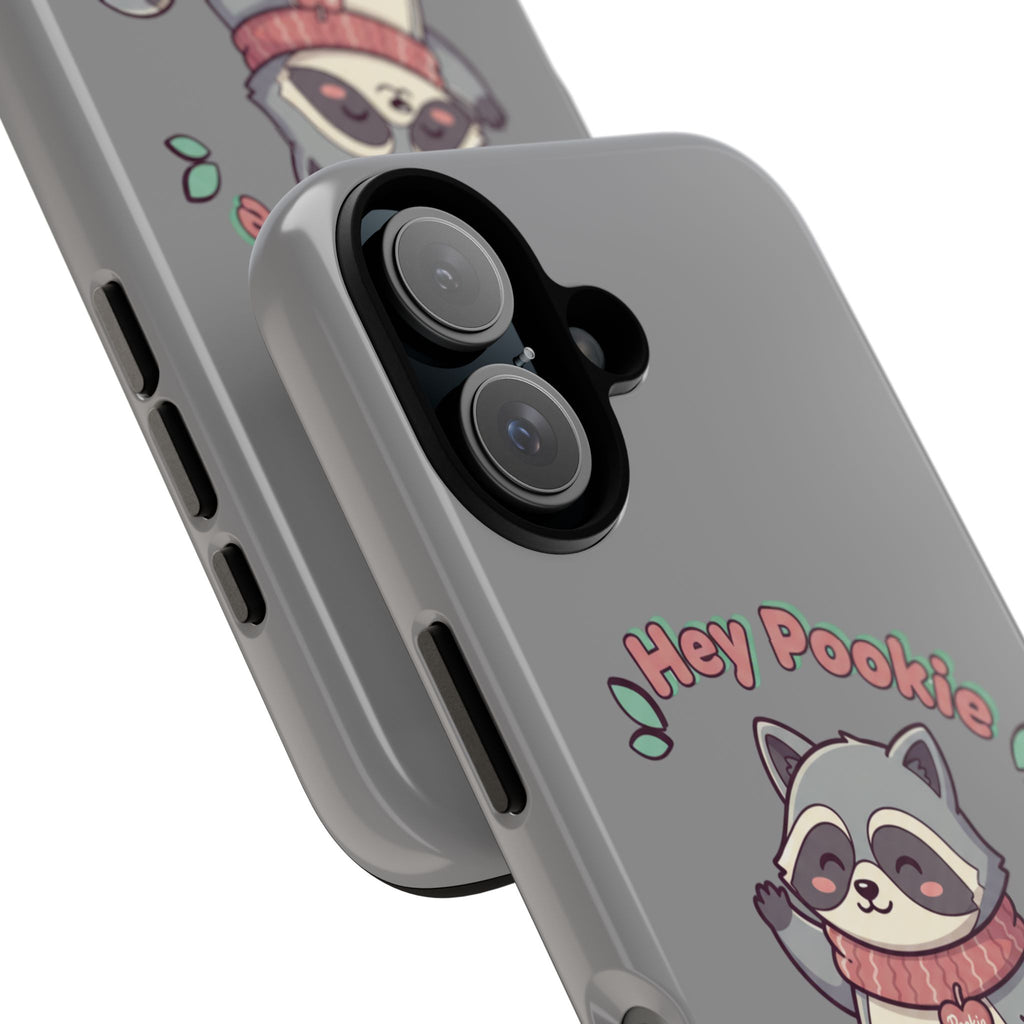 Cute Raccoon "Hey Pookie" Phone Case — Protective Tough Case