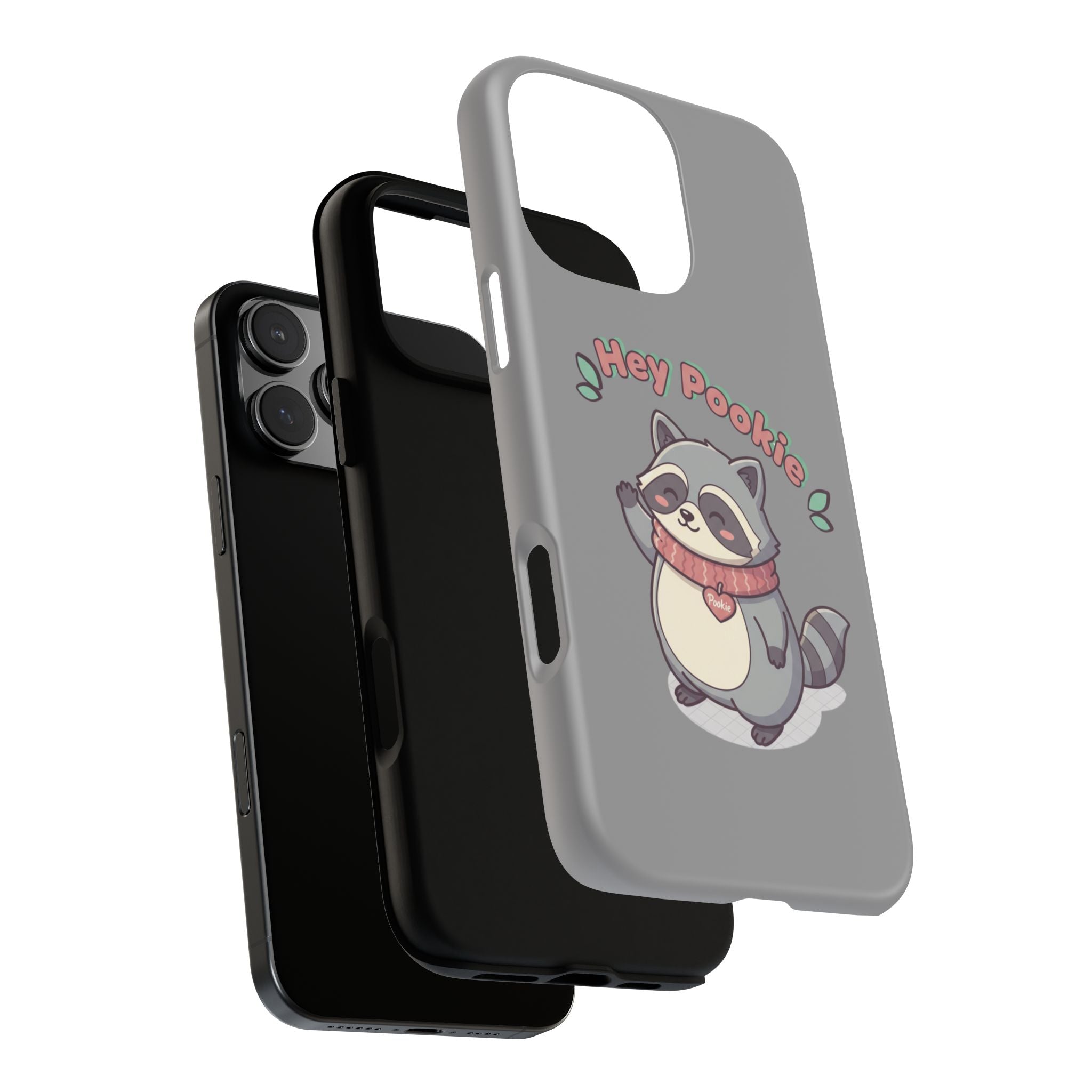 Cute Raccoon "Hey Pookie" Phone Case — Protective Tough Case