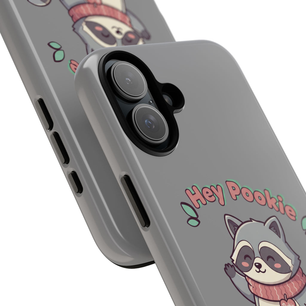 Cute Raccoon "Hey Pookie" Phone Case — Protective Tough Case