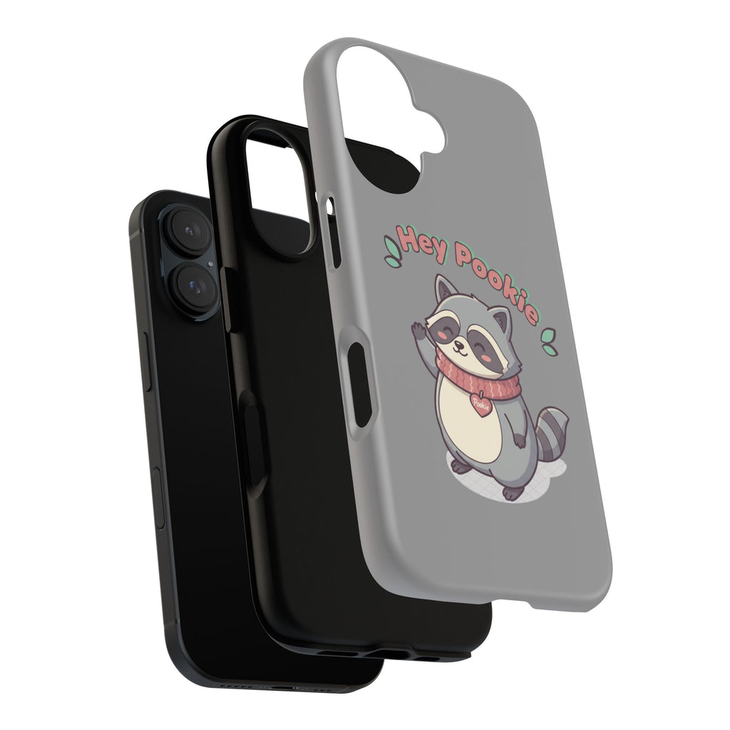 Cute Raccoon "Hey Pookie" Phone Case — Protective Tough Case