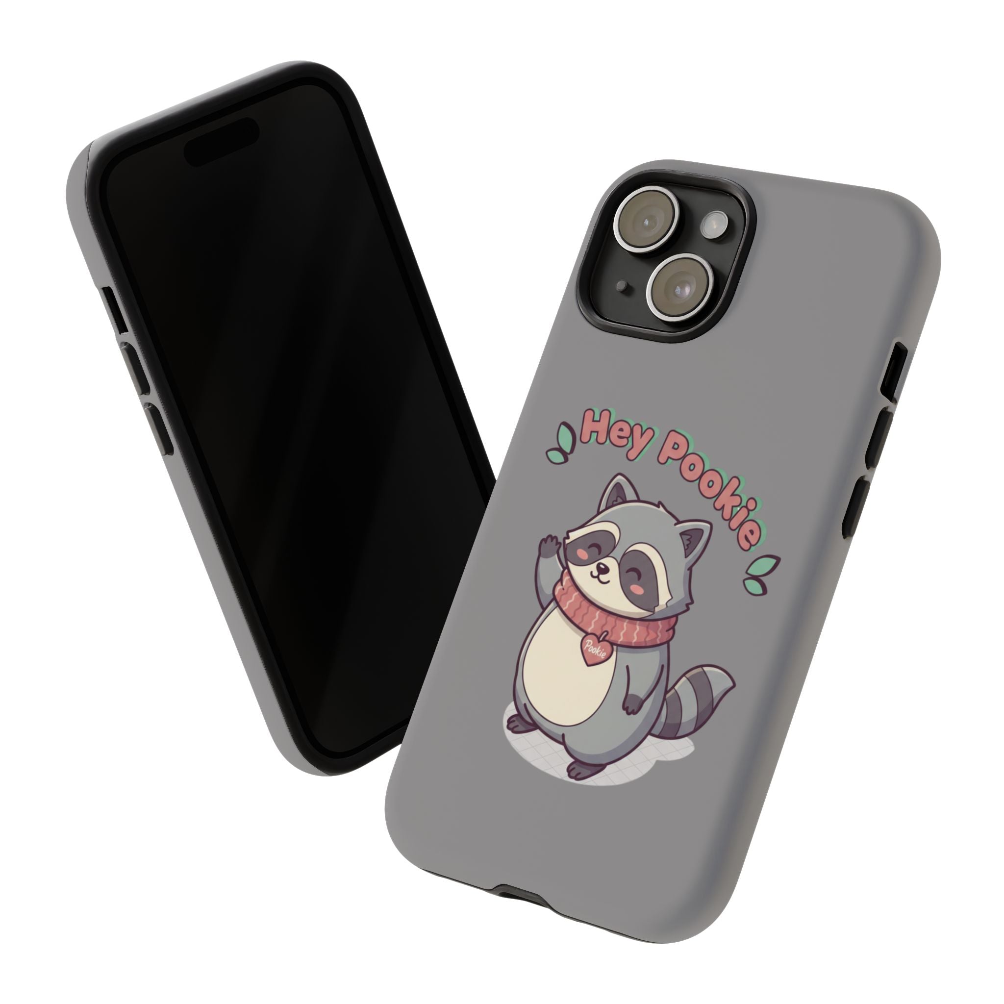 Cute Raccoon "Hey Pookie" Phone Case — Protective Tough Case