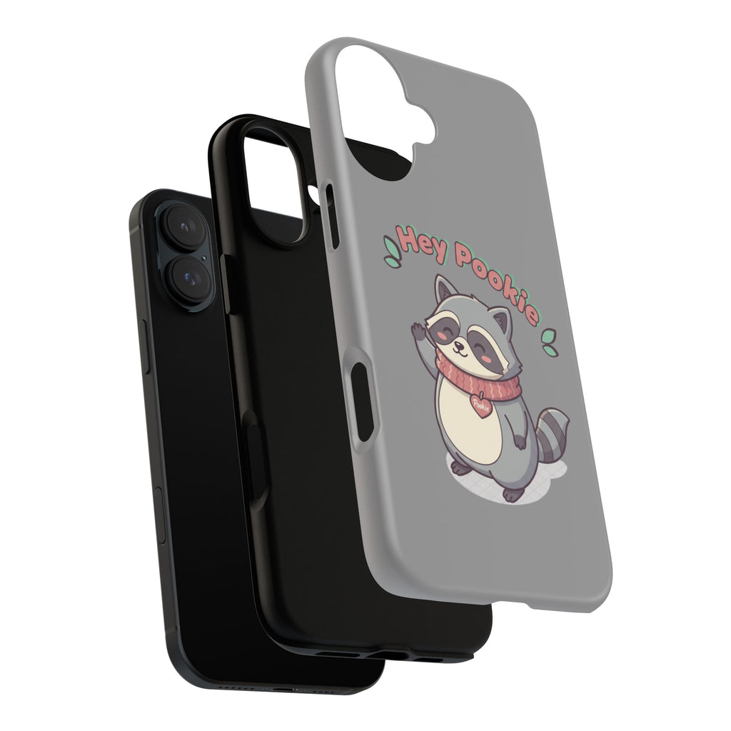 Cute Raccoon "Hey Pookie" Phone Case — Protective Tough Case