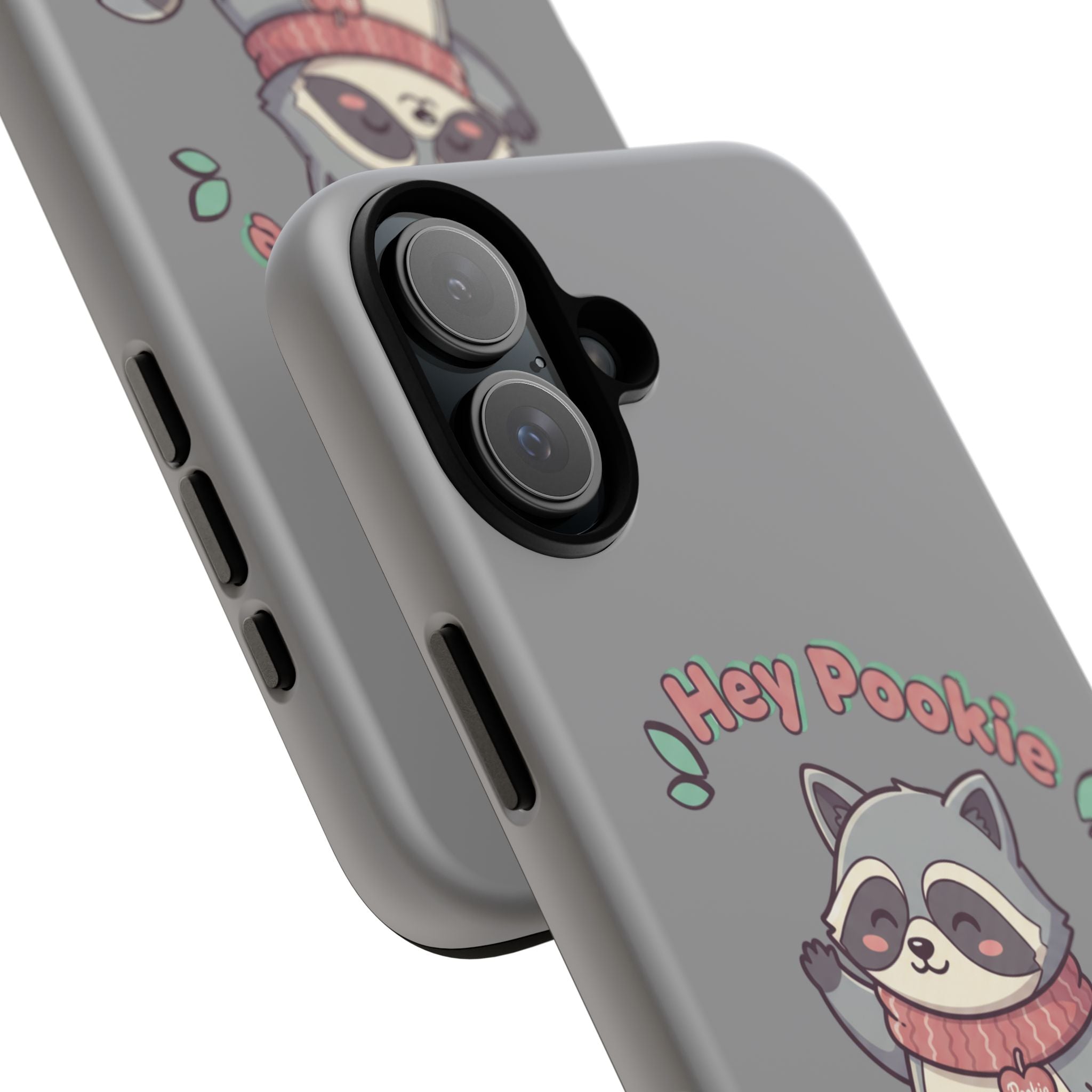 Cute Raccoon "Hey Pookie" Phone Case — Protective Tough Case