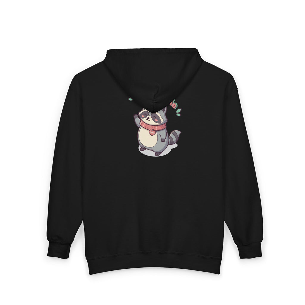 Raccoon 'Hey Pookie' Zip Hoodie — Cute Cozy Graphic Sweatshirt