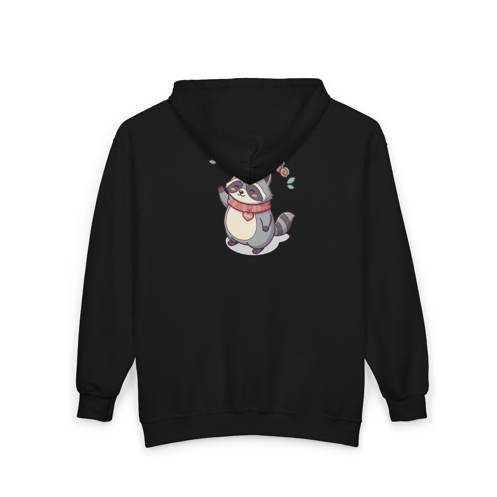 Raccoon 'Hey Pookie' Zip Hoodie — Cute Cozy Graphic Sweatshirt